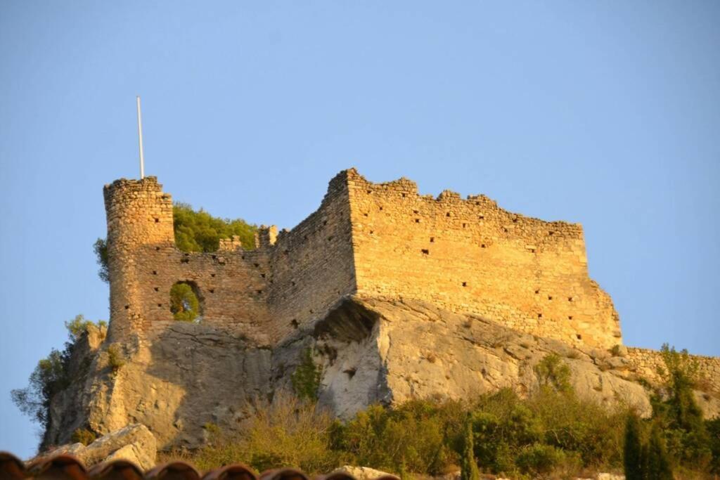 Vue Panoramique Sur Le Chateau,Montagne Et Grottes Fontaine-de-Vaucluse Buitenkant foto